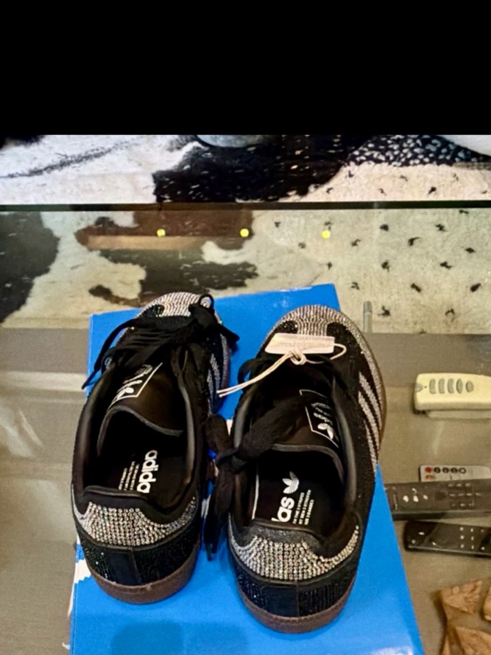 adidas Samba OG W Black with Silver Crystal Stripes - Picture 3 of 4